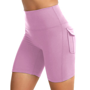 Shorts OEM décontractés, unis, pour le sport, la gym, l'entraînement, avec logo personnalisé, pour femme, séchage rapide, taille haute, yoga - Product Image 3