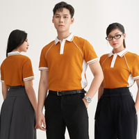 Polo piqué à manches courtes de haute qualité pour homme, logo personnalisable, séchage rapide, contraste de couleurs, col et poignets côtelés.