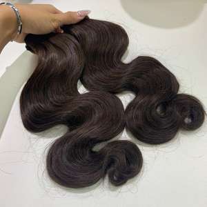 Body Wave Texture Color marrón 100% Precio de fábrica Super Double Drawn Beautiful Human Hair Bundle - Product Image 1