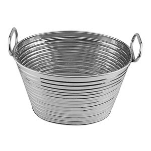 Round Stainless Steel Beverage Tub Wine <b>Chiller</b> for Parties Bar Hotel Champagne Cooler with Handles OEM Bulk Wholesale Supplier - Product Image 1