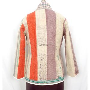 Best Quality <b>Jacket</b> Fitting Holiday Winter Handmade fullSleeve handmade patchwork Kantha <b>Jacket</b> with pockets and <b>mandarin</b> <b>collar</b> - Product Image 4