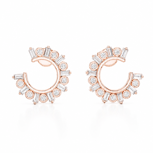 14K <b>Rose</b> <b>Gold</b> Plate Moissanite Sparkling Jewelry for Women Brilliant Round Cut Diamond <b>Stud</b> <b>Earrings</b> - Product Image 3