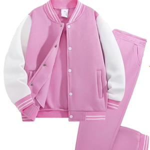 Unisex Children's Baseball Collar Canvas Jacket Button Front Pockets Warm Winter Outerwear Suitable School Uniforms - Product Image 1