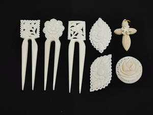 Broches y Palillos para el Cabello de Hueso y Madera Tallados a Mano, Estilo Étnico Bohemio Vintage, Sostenibles, Impermeables, Adornados con Cuentas, Artesanía Natural - Product Image 3