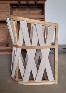 Silla de Comedor de Madera de Teca Sólida para Exteriores con Tejido de Cuerda Sin Cojines de KAG Furniture - Product Image 5