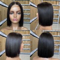 Proveedor Mayorista de Pelucas Vietnamitas, Peluca de Cabello Natural Color Piano, Peluca de Cabello Humano Liso SDD de 8 Pulgadas 2X6