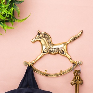 Vintage Golden Horse <b>Wall</b> <b>Hook</b> 3 <b>Hooks</b> Metal Animal Pattern Rust Resistant <b>Wall</b> Mounted <b>Hooks</b> for <b>Keys</b> and Jewelry - Product Image 3