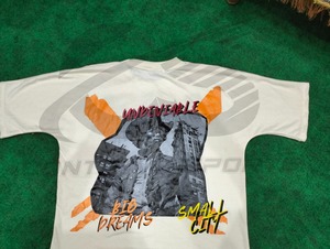 Unisex 100% Cotton T-Shirt Regular Fit Heavyweight Silk Screen Printed Solid Pattern High Quality <b>Men</b> - Product Image 3
