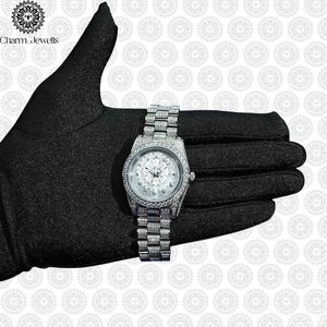 ชาร์ม จิวเวลส์นาฬิกาข้อมือสตรีสแตนเลส 40 มม. ตัวเรือนทรงกลมประดับเพชรอะนาล็อกควอตซ์หรูหราแฟชั่นแบบพับได้ - Product Image 6