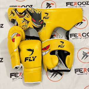ชุดอุปกรณ์มวย Fly Boxing หนังวัวแท้ ถุงมือสำหรับฝึกซ้อม หมวกป้องกันศีรษะ อุปกรณ์ป้องกันลำตัว แบบผูกเชือก อุปกรณ์ศิลปะการต่อสู้สำหรับผู้ใหญ่ สีน้ำตาล - Product Image 4