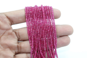 Cuentas Rondelle facetadas de rubí natural de Mozambique Cuentas de rubí de calidad de 2mm Cuentas Rondelle de Rubí - Product Image 4