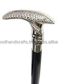 Bâton de marche en bois fait main avec poignée décorative en laiton Cannes de marche en bois de haute qualité - Product Image 3