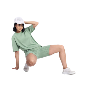 Wholesale Women T Shirt and Shorts <b>Set</b> Custom Logo Summer Two <b>Piece</b> Casual Sportswear Gym Workout Fitness Athletic Streetwear - Product Image 4