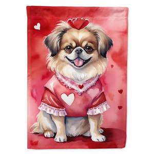 Multicolor tibetano Spaniel Día de San Valentín jardín bandera artística buzón decorativo patio Banner para Patio y camas de flores - Product Image 1