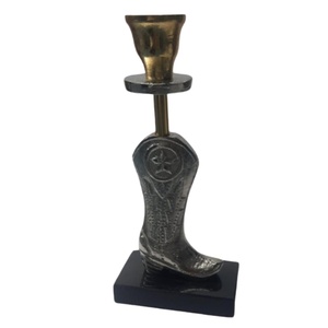Antique Horse Rider <b>Boot</b> Figure Pillar Candle Stand With Base Modern Decoration For Home Equestrian Style - Product Image 1