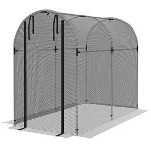 Jaula de acero galvanizado negra de 4 x 8 pies con puerta con cremallera, carpa de protección para plantas, malla de jardín - Product Image 1