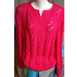 Pull en tricot jacquard à col rond et manches longues en pur coton pour femme, personnalisable, fabriqué au Bangladesh - Product Image 2