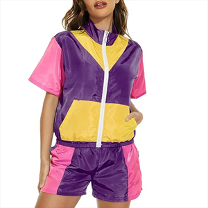 Women's Casual Solid Windbreaker Shorts Set Lightweight Breathable Quick-Dry Two-Piece Summer Activewear with Custom Logo | RTS - Product Image 2
