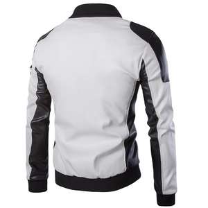 Veste en cuir véritable pour homme, respirante et chaude pour l'hiver, col montant, style streetwear, sur mesure, noir et blanc, haute qualité 2026 - Product Image 4