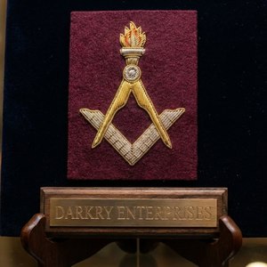 Custom Masonic Regalia Bullion Wire Hand Embroidery Patch with Square Compass <b>Torch</b> Emblem Handmade Masonic Lodge Blazer Badge - Product Image 2