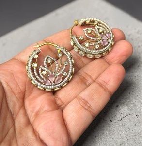 Stylish Premium Quality Gold Plated Stones Look <b>Earrings</b> <b>For</b> Women Girls Gift Wedding Engagement Party Wear Collections - Product Image 2