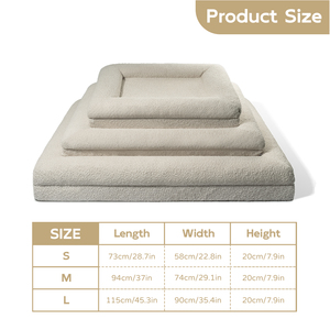 Cama ortopédica para perros de primera calidad con funda Boucle extraíble lavable a máquina y sofá antideslizante para mascotas - Product Image 3
