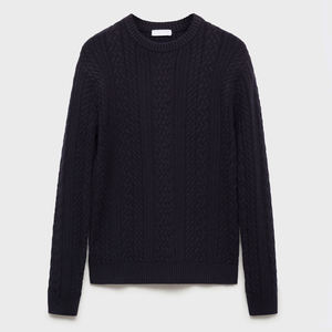 Nouveaux pulls respirants pour hommes, pull-over d'hiver ample, couleur unie, col rond, manches longues, pulls personnalisés pour hommes, mélange de coton basique - Product Image 3