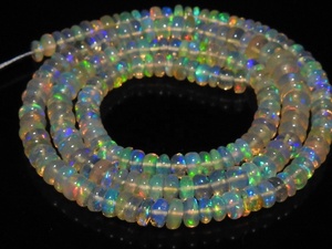 Perle de cocarde polie lisse opale éthiopienne 16 pouces 3MM environ pierre faite à la main de feu multi flashy pour la fabrication de bijoux pierre naturelle - Product Image 6