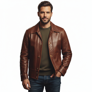 Chaqueta de Cuero Clásica para Hombre, Diseño Personalizado de Alta Gama, Ligera, Duradera y a la Moda - Product Image 1
