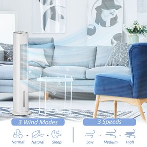 Condizionatore d'Aria e Umidificatore Portatile Girevole 2-in-1, 3 Modalità, 3 Velocità, Telecomando, Capacità 1,3 Galloni, Colore Bianco - Product Image 6