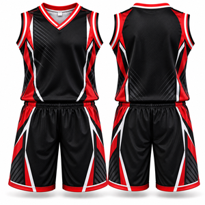Ensemble d'uniformes de basketball personnalisés, maillot et short pour hommes, équipes adultes, impression par transfert thermique, 100% polyester, écologique, séchage rapide - Product Image 2