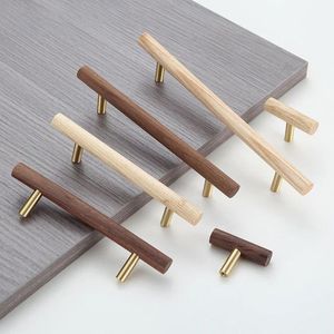 Wooden Kitchen Cabinet Handles <b>Knobs</b> <b>for</b> Cabinets Drawers <b>Dressers</b> & Wardrobes-Modern Europe Simple Design Easy Installation - Product Image 6