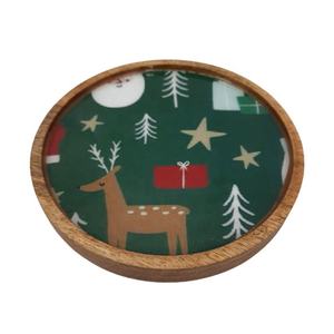 Plateau de service en bois avec motif cactus, peint à la main, rectangulaire, pour la présentation sur la table de fête - Product Image 2