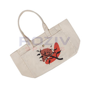 Sac fourre-tout en toile personnalisé avec logo imprimé, réutilisable, à ouverture facile, pour le shopping – Offre Spéciale - Product Image 4