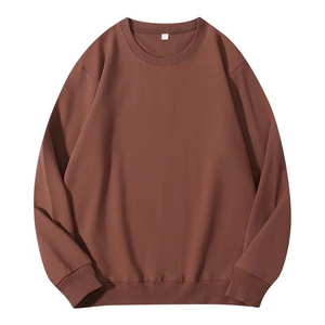 Sweat-shirt à col rond pour femme, couleur unie, tricoté en coton, respirant, décontracté, pour l'automne - Product Image 3