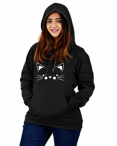 Sweat-shirt à capuche personnalisé pour femme, imprimé chat, en molleton de coton premium, décontracté, coupe oversize, pour l'automne - Product Image 1