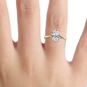 Bague de fiançailles classique haut de gamme en or 14 carats avec diamant de laboratoire taille ovale, certifiée IGI, pour femme, alliance de mariage, bijoux de mariée - Product Image 3