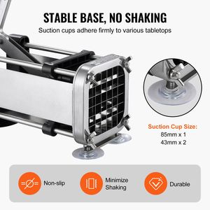 Tagliapatatine Elettrico, Affettatrice Manuale per Patate con Lame in Acciaio Inox da 1/2 e 3/8 Pollici, Tritatutto con Ventosa - Product Image 5