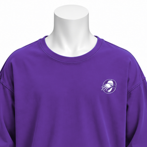 <b>Purple</b> Reversed LS Tee Heavyweight <b>Long</b> <b>Sleeve</b> T Shirt Oversized Fit Drop Shoulder Washed Cotton Casual Unisex Streetwear <b>Top</b> - Product Image 3