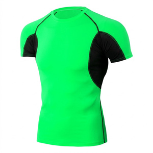 Wholesale Custom Short Sleeve Rash Guard Men Low MOQ Moisture Wicking <b>Compression</b> <b>Shirt</b> High Elastic Gym Base Layer Tops - Product Image 4