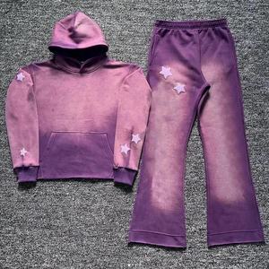 2024 Custom <b>Spray</b> Wash Distressed Winter Tracksuits for Adults Plus Size Breathable Maternity Seamless Quick Dry Windproof <b>Sets</b> - Product Image 2