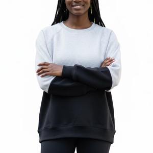 Sweat-shirt personnalisé de haute qualité pour femme, à col montant et fermeture éclair quart, manches longues, pull vierge en coton, vêtements de sport, fabrication usine - Product Image 2