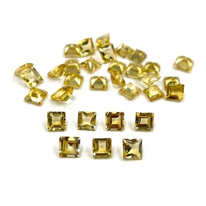 Natural <b>Citrine</b> 4mm Square Cut Faceted Gemstones Calibrated <b>Citrine</b> Loose Stone For Jewelry Making Wholesale Bulk From India - Product Image 1