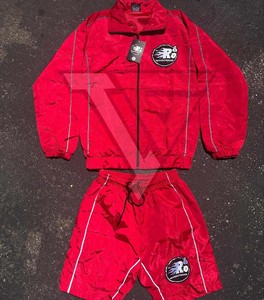 Custom <b>Summer</b> 2-Piece Nylon Shorts and <b>Jacket</b> Reflector Set for <b>Men</b> High-Quality Reflector Tracksuit. Streetwear And Short OEM - Product Image 1