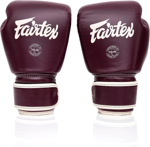 ถุงมือชกมวยหนังวัวแท้ Fairtex Burgundy คุณภาพสูง แบบเต็มนิ้ว สำหรับฝึกซ้อมสำหรับผู้ใหญ่ ศิลปะการต่อสู้ - Product Image 2