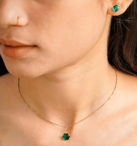 Pendientes de Cristal con Oro de 10 Quilates, Clásicos, Verdes, Colgantes, para Uso Diario, Joyería para Mujer - Product Image 6