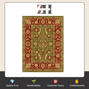 Alfombra de lana hecha a mano Haveli Vilas, alfombra decorativa para suelo, alfombra de lana premium a un precio más bajo. - Product Image 6