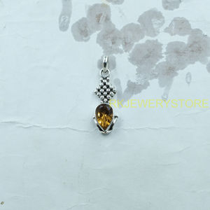 Colgante de Piedra Citrino Amarillo, Colgante de Plata de Ley 925, Diseño Hecho a Mano, Collar con Colgante, Joyería de Citrino, Regalo de Navidad para Ella - Product Image 6