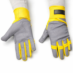 Gants de baseball et de softball personnalisables en cuir de vachette véritable et PU, confortables, ambidextres, avec fermeture Velcro, haute performance - Product Image 5