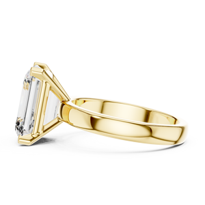 Anillo de compromiso solitario con diamante cultivado en laboratorio de corte esmeralda en oro rosa – Anillo de diamante nupcial clásico minimalista para mujer - Product Image 2